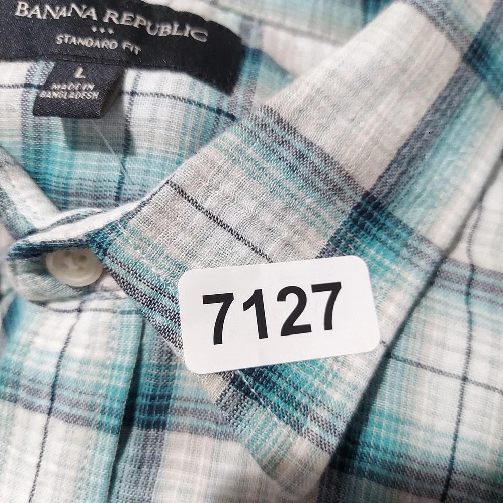 Banana Republic Shirt Mens Large Plaid Standard Fit Button Down‎ Long Sleeve